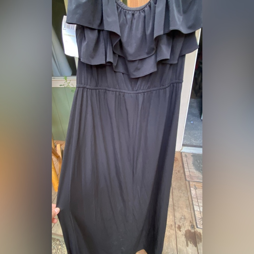Nordstrom’s RACK - Long Maxi strapless dress with ruffles (straps optional).